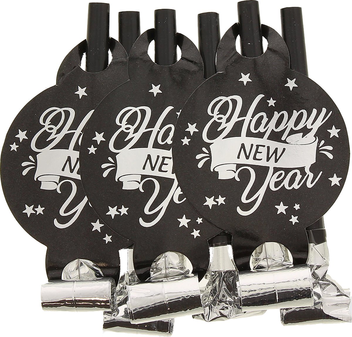 Roltong Happy new year Zilver 6 stuks